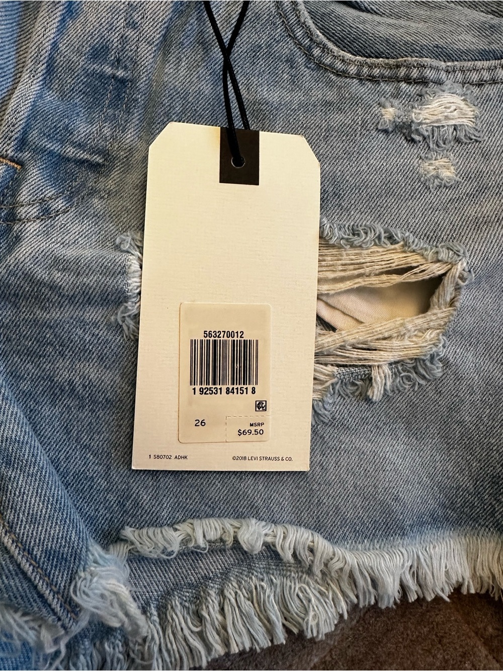 Levi's 501 Original Distressed Denim Shorts - Picture 6 of 6